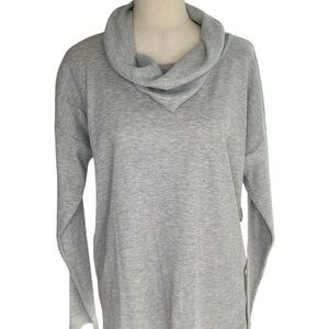 Michael Kors Light Gray Cowl Neck Women's waffle Knit Long Sleeve Shirt